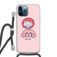 Hartje: iPhone 12 Pro Max Transparant Hoesje met koord