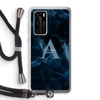 Midnight Marble: Huawei P40 Transparant Hoesje met koord