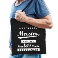 Meester bedankt cadeau tas zwart katoen - Feest Boodschappentassen