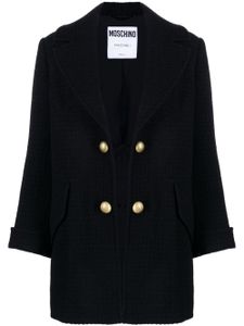 Moschino manteau en laine vierge à design ouvert - Noir