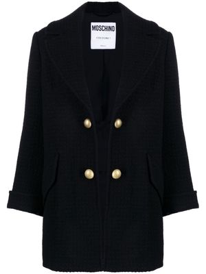 Moschino manteau en laine vierge à design ouvert - Noir