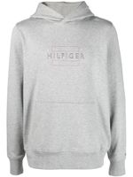 Tommy Hilfiger hoodie en coton biologique à logo imprimé - Gris