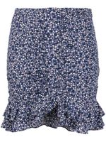 ISABEL MARANT minijupe Milendi froncée à fleurs - Bleu