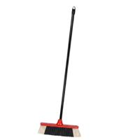 Brumag bezem voor binnen - bezemkop rood - breedte 35 cm - steel 130 cm - alle vloeren