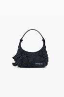Kleine tas met bloemenapplicaties - BLACK - U