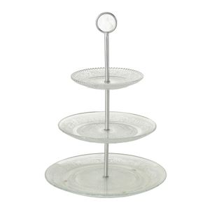 Gebak etagere glas 3-laags 35 cm   -