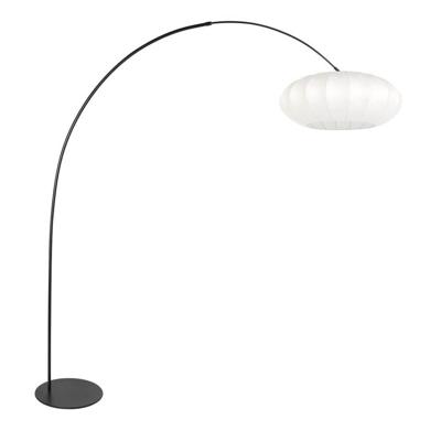 Steinhauer VloerlampCurve zwart met witte kap Ø 60cm - 4272ZW