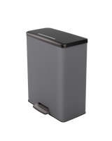 Curver deco bin duo prullenbak 26 liter +26 liter rechthoekig cool grey