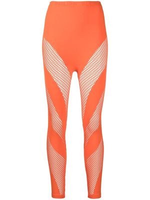Philipp Plein legging en maille ajourée à design sans coutures - Orange