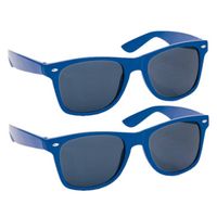 Hippe party zonnebrillen blauw volwassenen 2 stuks - Verkleedbrillen