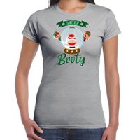 Fout kersttrui t-shirt voor dames - Kerstman sneeuwbol - grijs - Shake Your Booty