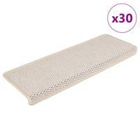 Trapmatten zelfklevend 30 st sisal-look 65x21x4 cm crèmekleurig