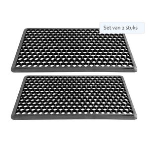 Set van 2 stuks Hamat Deurmat / Ringmat Allegro 40x70cm Zwart