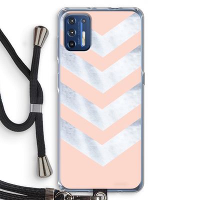 Marmeren pijlen: Motorola Moto G9 Plus Transparant Hoesje met koord