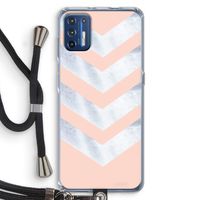 Marmeren pijlen: Motorola Moto G9 Plus Transparant Hoesje met koord