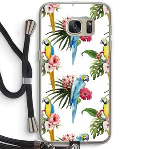 Kleurrijke papegaaien: Samsung Galaxy S7 Transparant Hoesje met koord