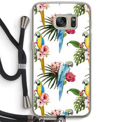 Kleurrijke papegaaien: Samsung Galaxy S7 Transparant Hoesje met koord