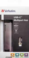 Verbatim USB 3.2 Gen 1 multiport hub, USB-C > 2x USB-A + USB-C + HDMI + RJ-45 usb-hub PD, opladen tot 100 watt - thumbnail