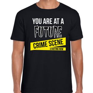 Future crime scene horror shirt zwart voor heren - verkleed t-shirt 2XL  -