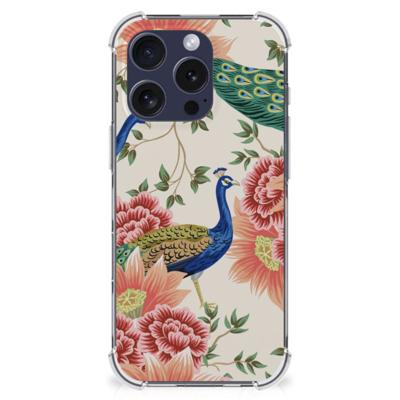 Case Anti-shock voor iPhone 16 Pro Pink Peacock Case Anti-shock voor iPhone 16 Pro Pink Peacock