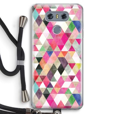 Gekleurde driehoekjes: LG G6 Transparant Hoesje met koord