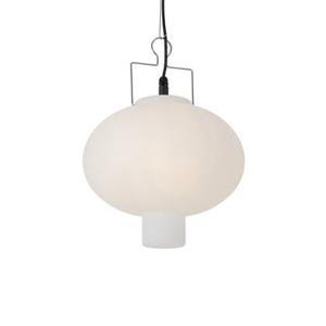 QAZQA Buiten hanglamp wit 35 cm met stekker IP44 - Pion