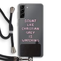 Christian Grey: Samsung Galaxy S21 Plus Transparant Hoesje met koord
