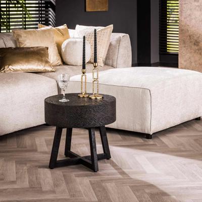 LifestyleFurn Ronde Salontafel 'Chanielle' Liquid metal, 50cm