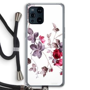 Mooie bloemen: Oppo Find X3 Transparant Hoesje met koord