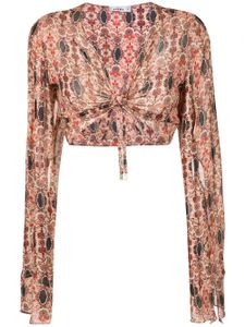 Amir Slama blouse crop à fleurs - Multicolore