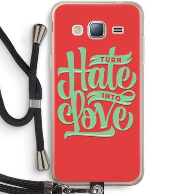 Turn hate into love: Samsung Galaxy J3 (2016) Transparant Hoesje met koord