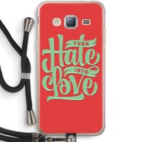 Turn hate into love: Samsung Galaxy J3 (2016) Transparant Hoesje met koord