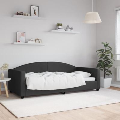 Slaapbank 90x190 cm stof zwart