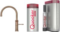 Quooker Classic Fusion Round messing patina met COMBI boiler en CUBE reservoir 5-in-1 kokend water kraan