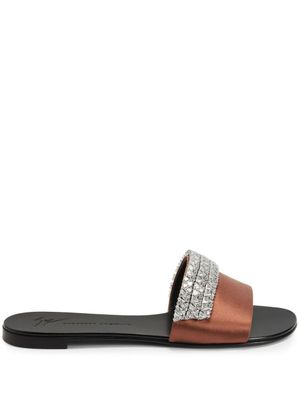 Giuseppe Zanotti sandales Tesy à ornements strassés - Marron
