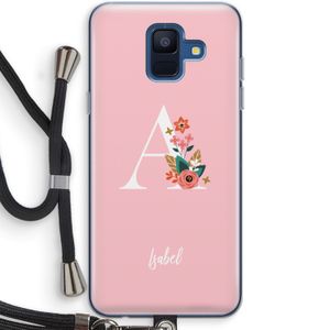 Pink Bouquet: Samsung Galaxy A6 (2018) Transparant Hoesje met koord