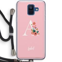 Pink Bouquet: Samsung Galaxy A6 (2018) Transparant Hoesje met koord