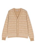 Gucci Kids logo intarsia-knit V-neck cardigan - Tons neutres - thumbnail