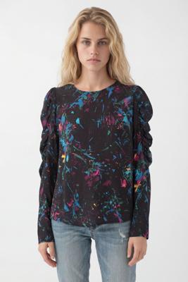 Blouse met pofmouwen - BLACK - S