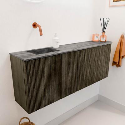 Toiletmeubel Mondiaz Joya Dlux | 111.6 cm | Meubelkleur Shadow | Faye wastafel Sombra Wasbak Links | Zonder kraangat(en)