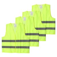 Veiligheidshesje - 4x - Geel - one size - met Reflectie - Veiligheidsvest - Reflectievest - Veilighe