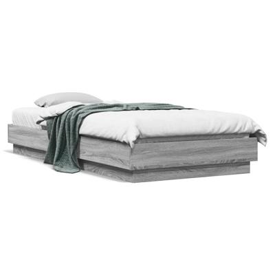 Bedframe met LED-verlichting grijs sonoma eikenkleur 100x200 cm