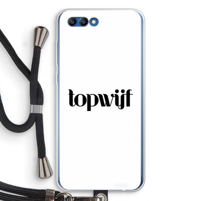 Topwijf Wit: Honor 10 Transparant Hoesje met koord