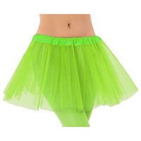 Dames verkleed rokje/tutu  - tule stof met elastiek - fluor groen - one size One size  - - thumbnail