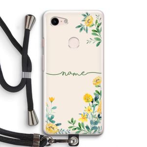 Gele bloemen: Pixel 3 Transparant Hoesje met koord