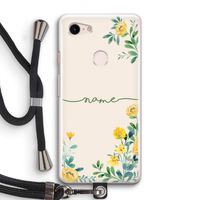 Gele bloemen: Pixel 3 Transparant Hoesje met koord