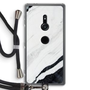 Elegante marmer: Sony Xperia XZ2 Transparant Hoesje met koord