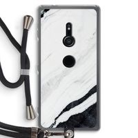 Elegante marmer: Sony Xperia XZ2 Transparant Hoesje met koord