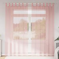 Gordijnen voile met roedezakken 2 st roze Gordijnen voile met roedezakken 2 st roze