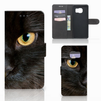 Samsung Galaxy S7 Edge Telefoonhoesje met Pasjes Zwarte Kat